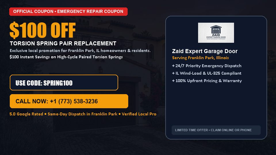 Zaid Expert Garage Door $100 OFF Dual Torsion Spring Replacement